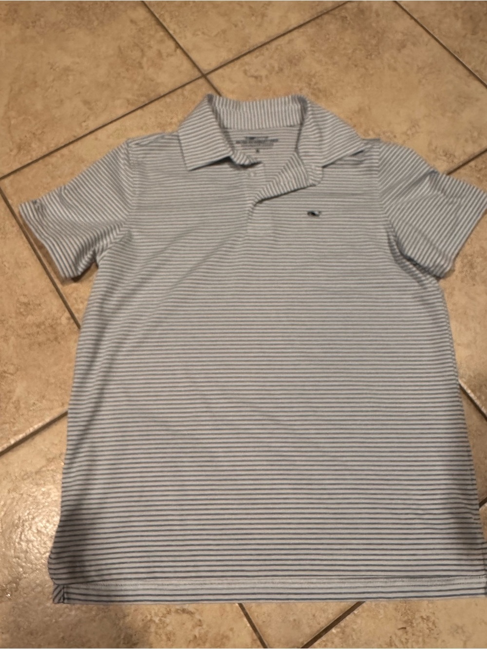 Vineyard Vines Light Blue and White Striped Polo